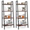Gymax 2PCS 4 Tier Bookcase Open Rustic Bookshelf Multipurpose Industrial Storage Shelf